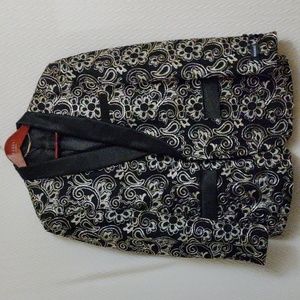 Prelove Man's Barabas Floral Black/Gold Design Blazer Jacket